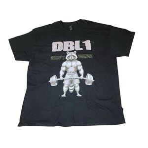 Amazon DBL1 Bristol, CT SHIFT WORK Deadlifting Raccoon Black T Shirt XL